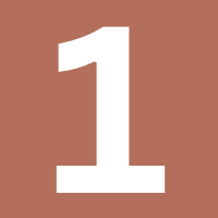 Number one on brown background.