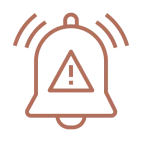 Alert bell icon with exclamation mark.