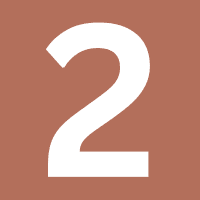 Number two on brown background.